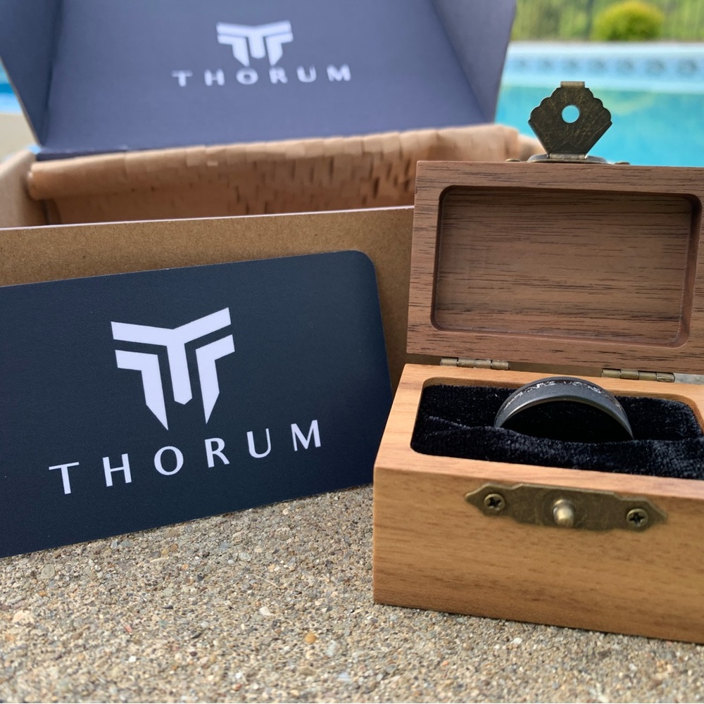 Thorum men’s meteorite wedding band, size ~9.5